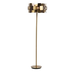 Lámpara de pie de diseño Art Decó SUHL 164 metal dorado