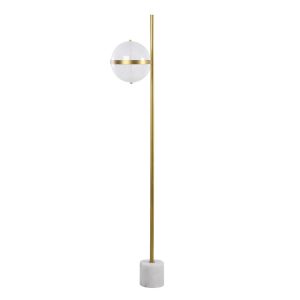 Lámpara de pie de diseño Art Decó WISCONSI 174 metal dorado mármol y acrílico