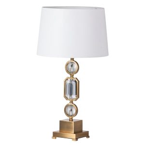 Lámpara de sobremesa de diseño Art Decó 69 metal acabado dorado y cristal
