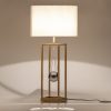 Lámpara de sobremesa de diseño Art Decó 80 metal acabado dorado y cristal 2
