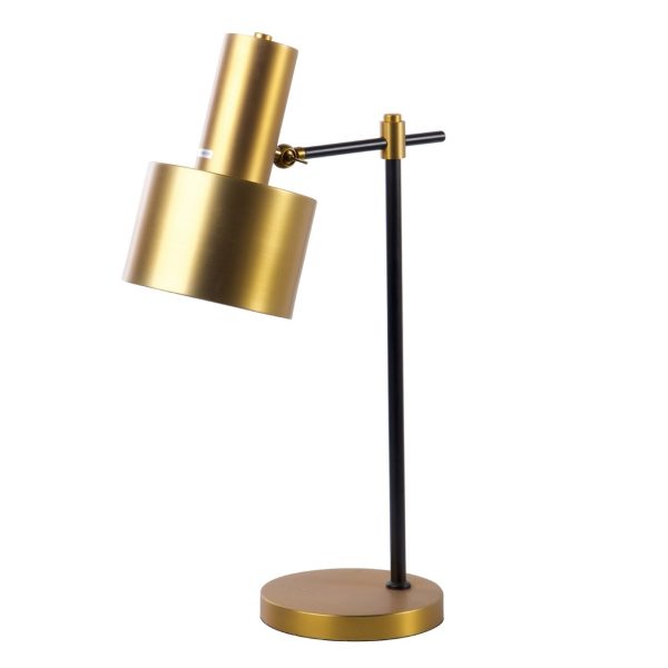 Lámpara de sobremesa de diseño Art Decó FREMONT 60 metal negro y dorado