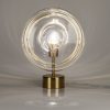 Lámpara de sobremesa de diseño Art Decó LOHNE 36 metal acabado dorado y cristal transparente 2