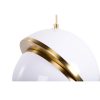 Lámpara de techo de diseño Art Decó KENTUCKY 25 metal dorado y acrílico blanco 4