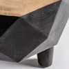 Mesa auxiliar de diseño vintage étnico AIGLUN 40 madera de mango acabado natural y negro 4