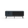 Mueble TV de diseño moderno industrial PUNTO 140 negro y azul_gris antracita
