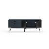 Mueble TV de diseño moderno industrial PUNTO 140 negro y azul_gris antracita 2