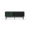 Mueble TV de diseño moderno industrial PUNTO 140 negro y verde oscuro