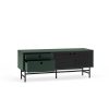 Mueble TV de diseño moderno industrial PUNTO 140 negro y verde oscuro 3