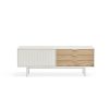 Mueble TV de diseño moderno minimalista SIERRA 140 blanco y roble
