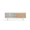 Mueble TV de diseño moderno minimalista SIERRA 140 blanco y roble 2