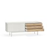 Mueble TV de diseño moderno minimalista SIERRA 140 blanco y roble 3