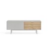 Mueble TV de diseño moderno minimalista SIERRA 140 gris claro y roble