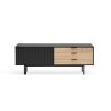 Mueble TV de diseño moderno minimalista SIERRA 140 negro y roble