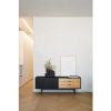 Mueble TV de diseño moderno minimalista SIERRA 140 negro y roble 2