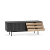 Mueble TV de diseño moderno minimalista SIERRA 140 negro y roble 3