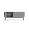 Mueble TV de diseño moderno nórdico CORVO 140 gris perla 3