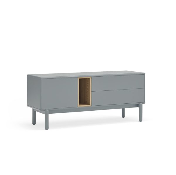 Mueble TV de diseño moderno nórdico CORVO 140 gris perla 4