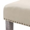 Silla de diseño Art Decó BODIE tapizado capitoné terciopelo color blanco con tachuelas y patas de madera gris 3