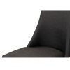 Silla de diseño Art Decó POTOMAC tapizado capitoné lino color negro con tachuelas y patas de madera negra 7