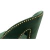 Silla de diseño vintage STOWE terciopelo verde con tachuelas y patas de metal color negro y dorado 5