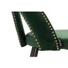 Silla de diseño vintage STOWE terciopelo verde con tachuelas y patas de metal color negro y dorado 6