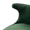 Taburete alto de diseño Art Decó CLINTON tapizado capitoné terciopelo verde con tachuelas y patas de metal color negro y dorado 2