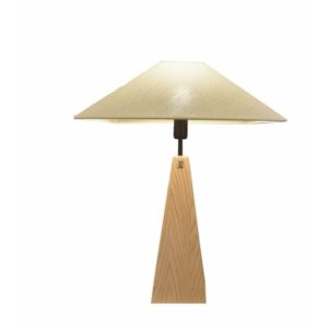 VEGA Lámpara de sobremesa diseño moderno madera negro o natural y pantalla crudo