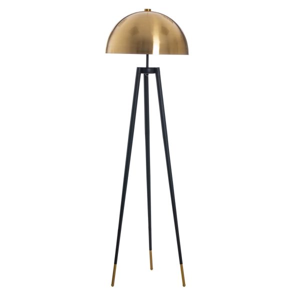 lámpara de pie de diseño Art Decó PAROS 160 metal negro y dorado