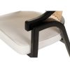 Butaca de diseño vintage TAIZU madera color negro ratán natural y tapizado color blanco 6