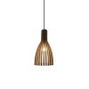 CASIOPEA-BLACK Lámpara de techo de diseño nórdico Ø20 lamas madera color natural y negro