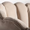 Chaise longue de diseño Art Decó GORIZIA 150 tapizado terciopelo color crema y patas de madera 4