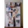 Cuadro abstracto PAISAJE 150x90 pintura sobre lienzo y pan de oro con marco de madera 4