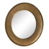 Espejo decorativo redondo de diseño vintage Ø87 metal acabado oro envejecido 2