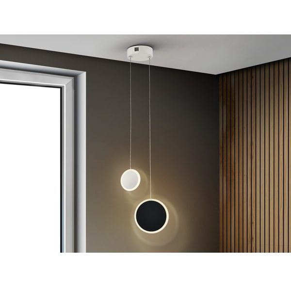 403515 Lámpara de techo de diseño moderno DUO 23 metal acabado negro mate y blanco