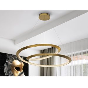 Lámpara de techo de diseño moderno ETERNITY Ø97 metal acabado pan de oro y canopí dorado