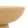 Mesa de centro redonda diseño vintage étnica Ø60 bambú acabado natural 2