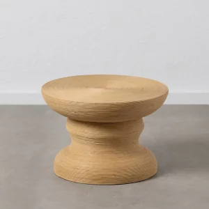Mesa de centro redonda diseño vintage étnica Ø60 bambú acabado natural