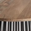 Mesa de comedor redonda de diseño industrial WEYER Ø120 madera de mango acabado natural y hierro color negro 3