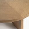 NAIN-NAT Mesa de centro redonda diseño nórdico moderno 120 madera acabado natural