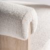 Silla de diseño contemporáneo nórdico USTKA madera de roble acabado natural y tapizado color blanco 5