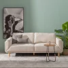 Sofá de diseño moderno 216 tapizado color beige con patas de madera 6