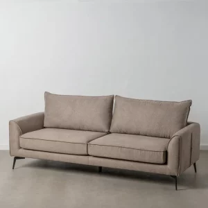 Sofá de diseño moderno 216 tapizado color taupe con patas de metal