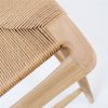 Taburete alto de diseño vintage madera de teka natural y tejido sintético 3