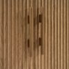 REINA-1 Aparador diseño moderno 200 madera de roble natural puertas alistonadas y patas metal dorado