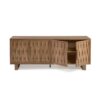 SHAIGON Aparador gran tamaño diseño vintage 206 madera de roble y metal dorado puertas relieve