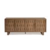 SHAIGON Aparador gran tamaño diseño vintage 206 madera de roble y metal dorado puertas relieve
