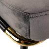 Silla de diseño vintage KANIA tapizado terciopelo color gris y patas de metal color negro y dorado 6