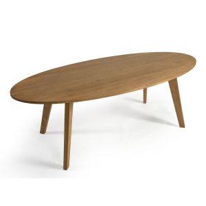 VIENA Mesa de comedor ovalada gran tamaño diseño moderno madera de roble natural