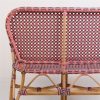 114020 Sofá de diseño vintage VERONA caña natural con trenzado rosa y gris