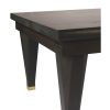 400102 Mesa de centro diseño rústico vintage madera mindi con detalles en bronce